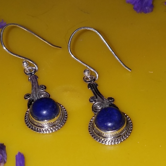 New Sterling Silver Lapis lazuli earrings - Picture 2 of 5